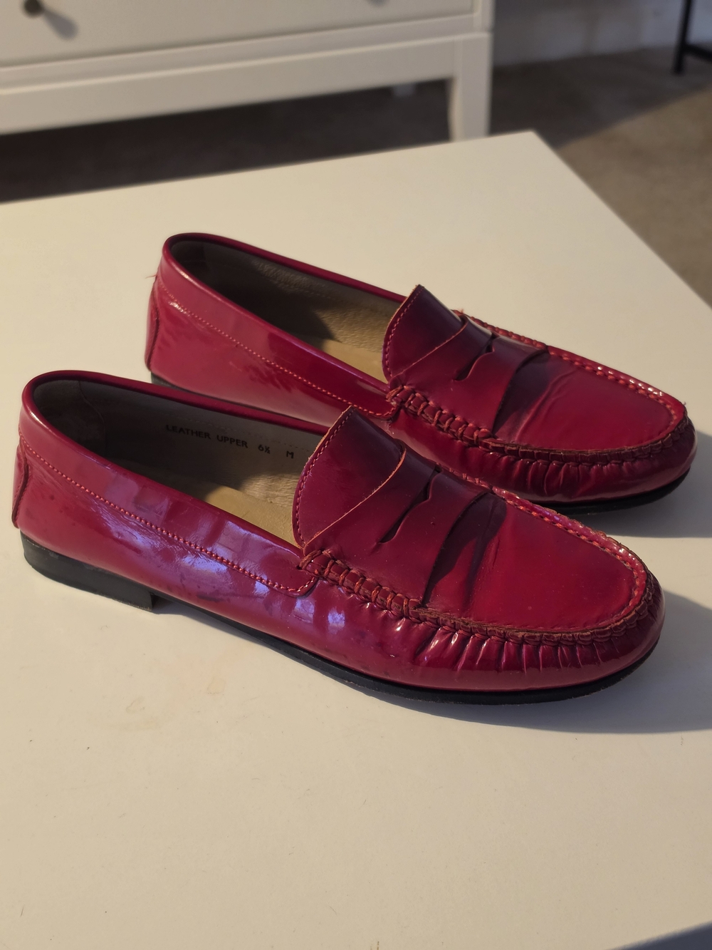 Enzo Angiolini Glossy Red Penny Loafers